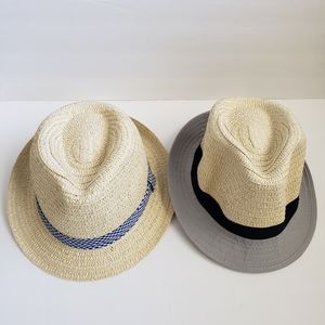 Boys Fedoras bundle of 2. Straw with blue trim.